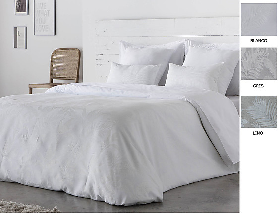 Cañete - Funda nórdica Lomer color Blanco, Lino o Gris