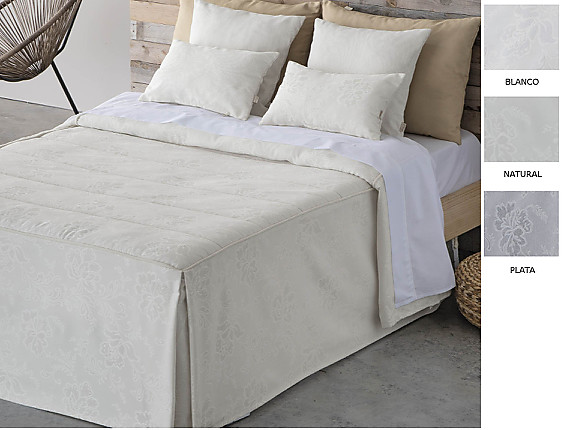 Cañete - Colcha edredón Vidi color Blanco, Natural o Plata
