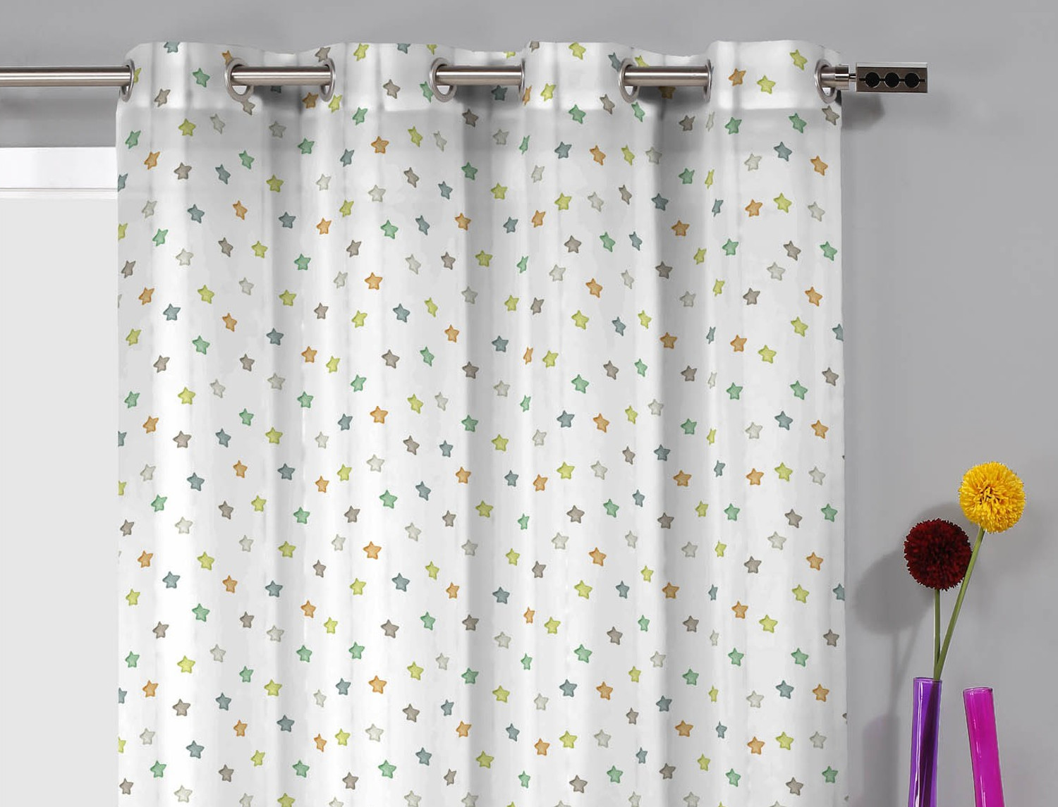 Cañete Cortina Visillo con ollaos Sklum