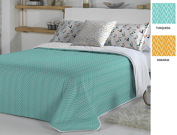 Cañete - Funda nórdica Hana color Turquesa o Naranja