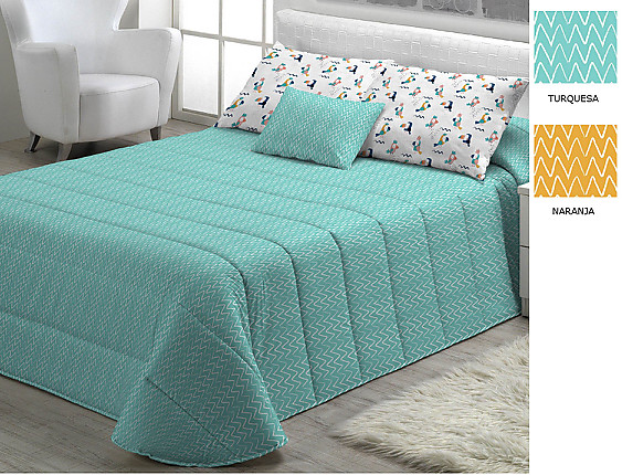 Cañete - Edredón o Conforter Hana color Turquesa o Naranja