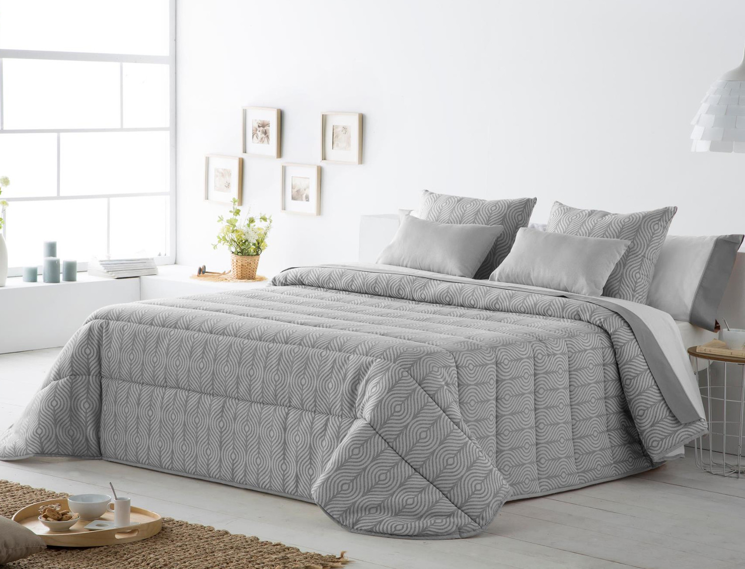 Edredón Conforter Nórdico Kim Gris cama de 180 - Centro Textil Hogar
