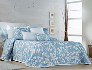 Colcha Jacquard Lemas Azul cama de 105