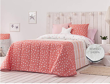 Confecciones Paula - Edredón Sherpa Cenefas color Rosa