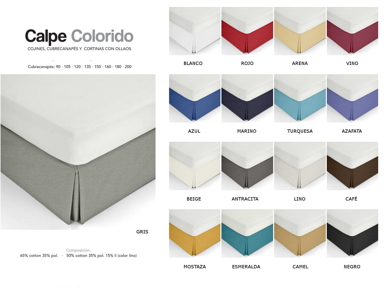 Cañete Cubrecanapé Calpe colchón 200cm de largo y 3 volantes.