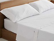 Juego de cama Estelia 100% algodón Telia percal 500 Hilos con festón blanco