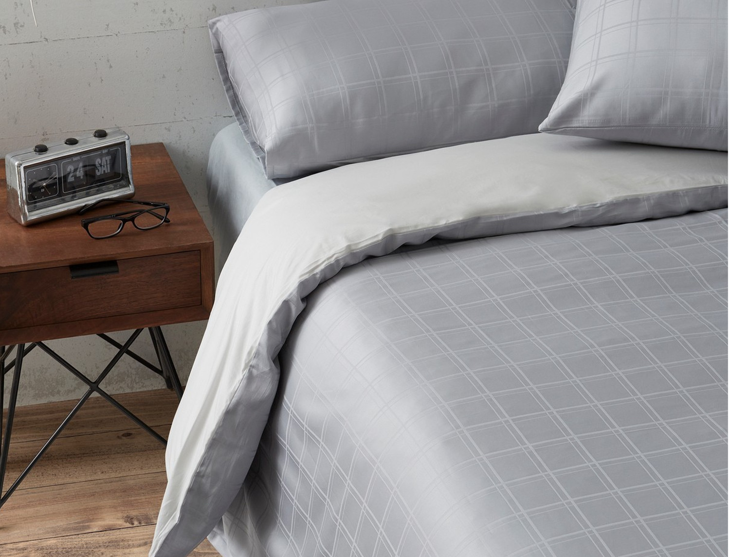 Estelia Funda nórdica Sophia 100% algodón color Acero