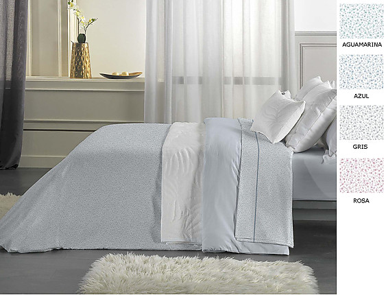 Cañete - Funda nórdica Melas color Aguamarina, Azul, Gris o Rosa