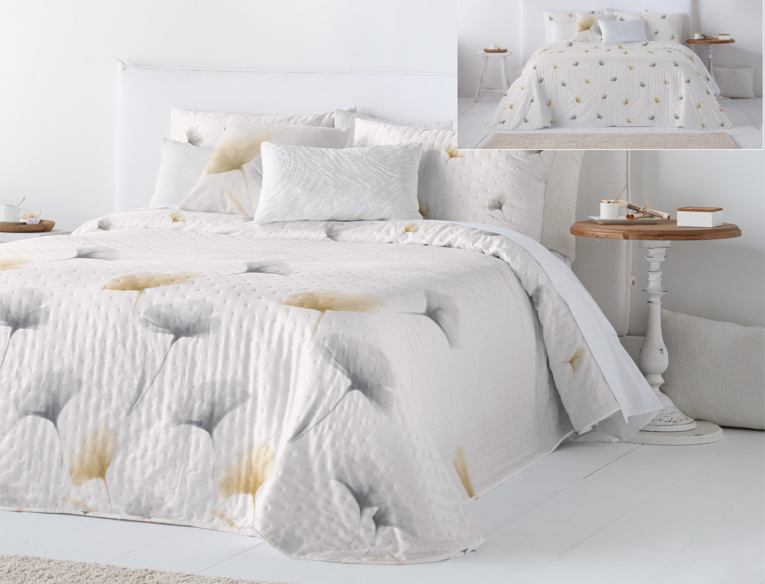 FunDeco Bouti Reversible Claris color Mostaza con funda/s de cojín cama de 180 oferta