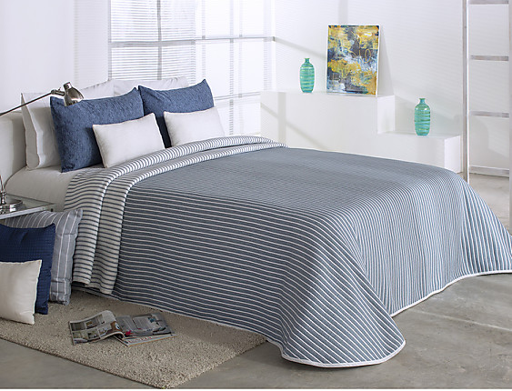Reig Marti - Colcha Jacquard Reversible Loke 03 azul