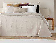 Colcha Jacquard Reversible con fundas de cojín Onis color Beige/Blanco