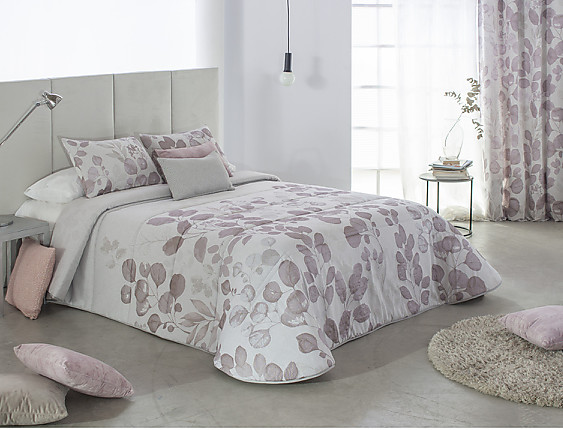 Reig Marti - Edredón Jacquard tipo B3 Viscri con fundas de cojín incluidas 02 mauve