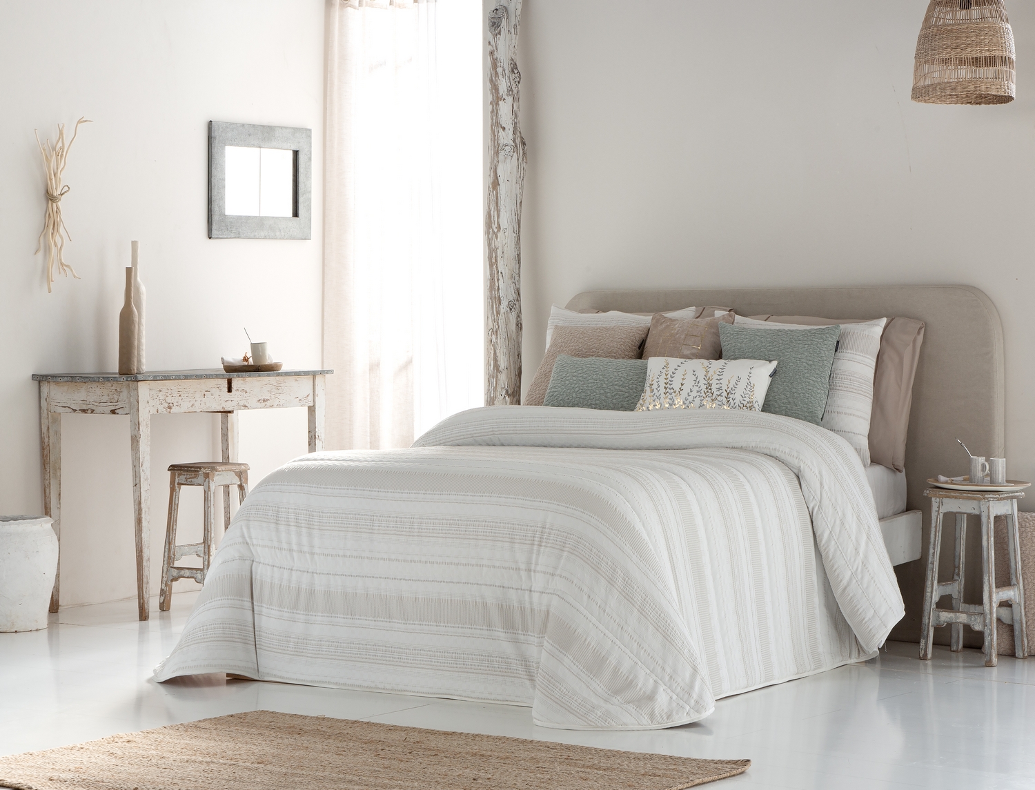 Antilo Textil Edredón bouti Natura con funda/s de cojín color Beige