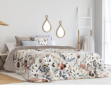 Confecciones Paula - Edredón Sherpa de terciopelo Tudela Multicolor