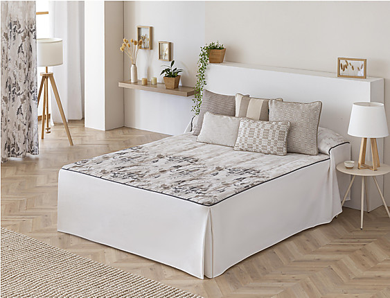 Confecciones Paula - Colcha edredón Aranjuez con cojín incluído Beige