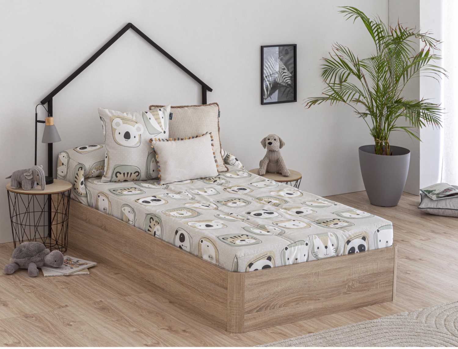 Confecciones Paula Edredón Ajustable Zoo Beige