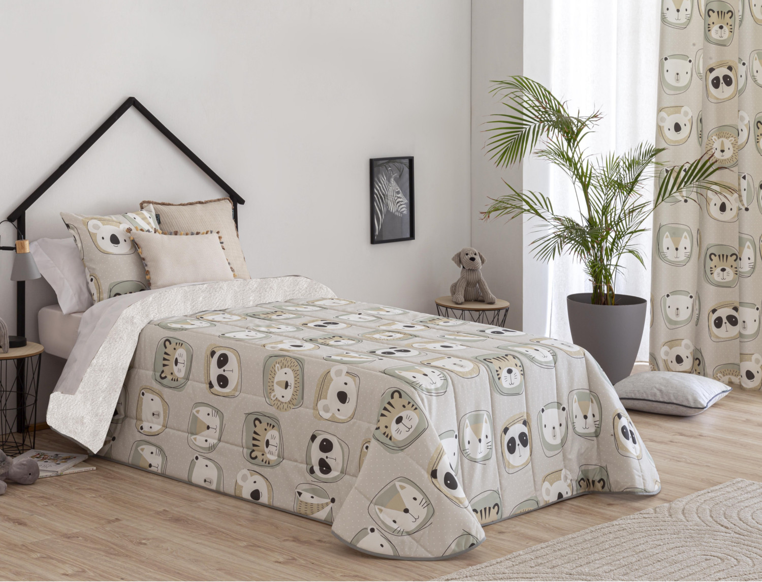 Confecciones Paula Edredón Sherpa Zoo Beige