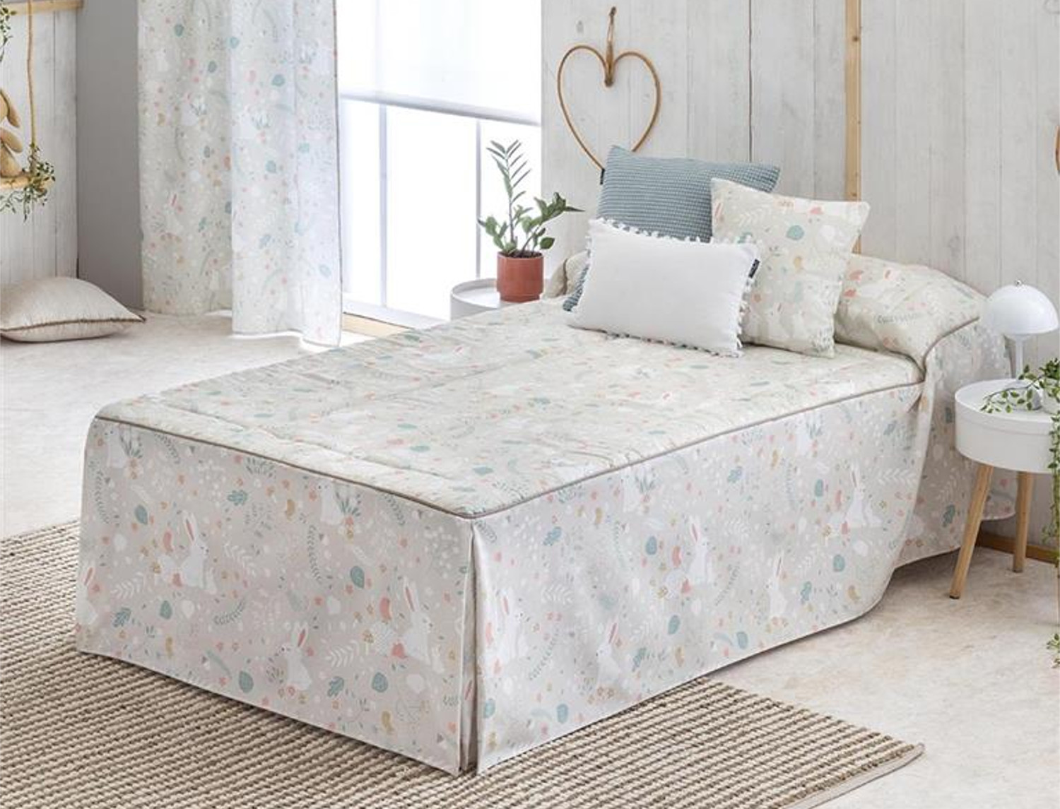 Confecciones Paula Colcha edredón Misty con cojín incluído Beige