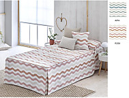 Colcha edredón Dunas con cojín incluído color Nude o Turquesa