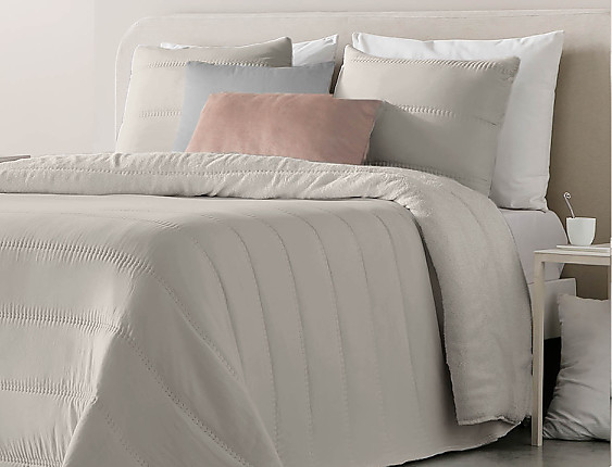 FunDeco - Edredón conforter Sherpa Hermes color Lino con fundas de cojín