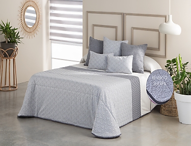Confecciones Paula - Edredón Sherpa Jacquard Corinto Paula color Gris