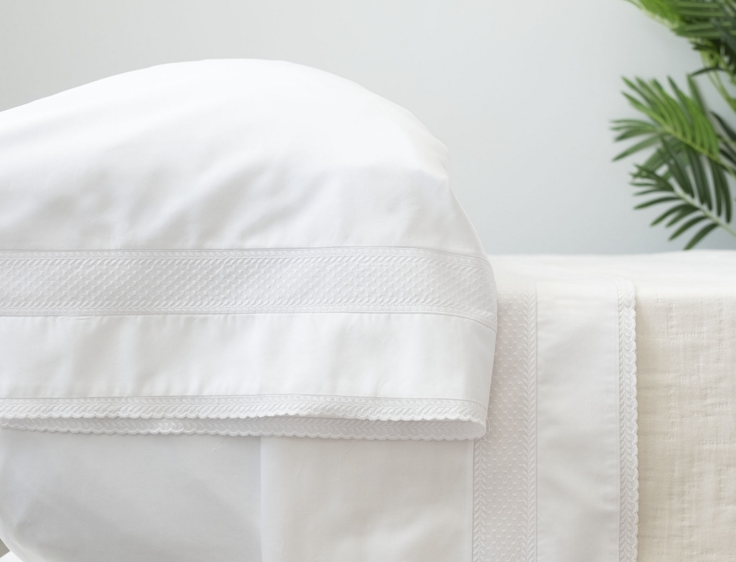 Cañete Juego de cama Sibari Satin Algodón 400 hilos con puntilla