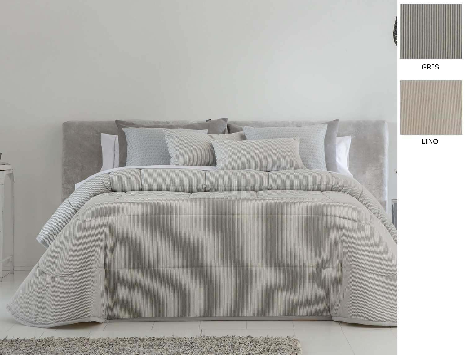Cañete Edredón o Conforter Arauca color Gris o Lino