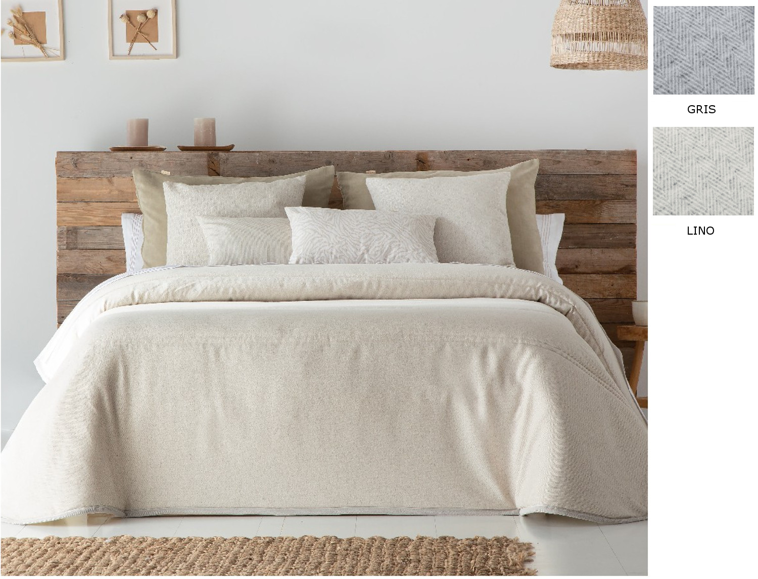 Cañete Edredón o Conforter Elmer color Lino o Gris
