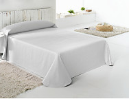 Colcha Jacquard Trébol color blanco