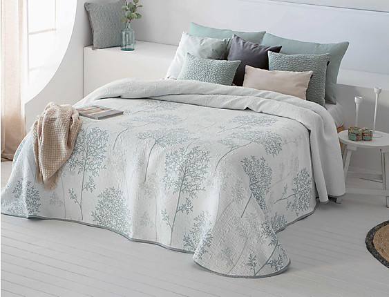 FunDeco - Colcha Jacquard Reversible Lilit color agua