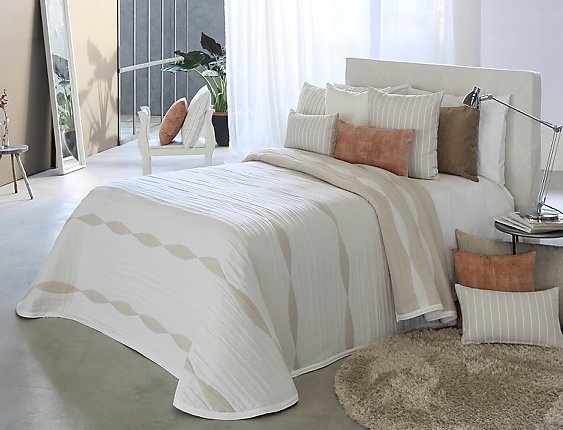 Reig Marti - Colcha Jacquard Reversible Dumont 01 beige oferta fin de existencias