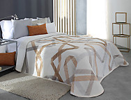 Colcha Jacquard Reversible Bailey color Ocre oferta fin de existencias