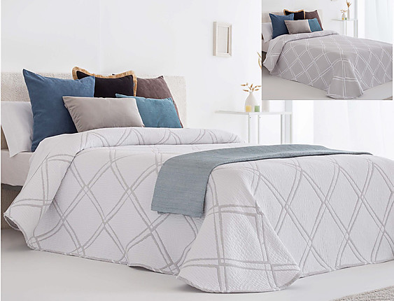 Sandeco - Colcha Jacquard Reversible Torla 01 Gris