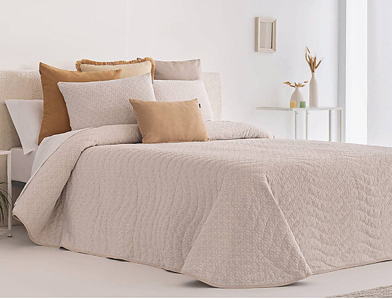 Sandeco - Colcha Jacquard con relleno fino Recas 02 Beige