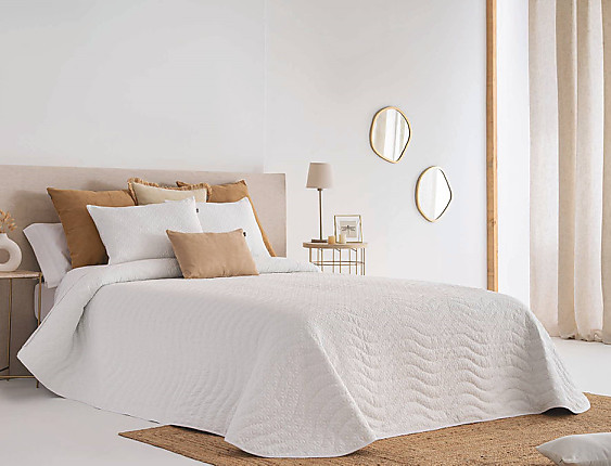 Sandeco - Colcha Jacquard con relleno fino Recas 01 Blanco