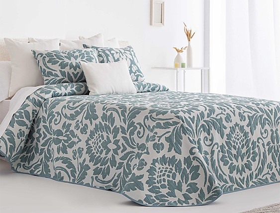 Sandeco - Colcha Jacquard con relleno fino Otero 03 Aqua