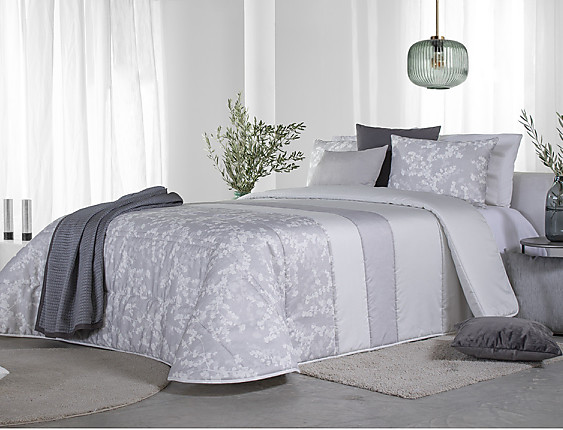 Reig Marti - Edredón Jacquard tipo B3 Amilly con fundas de cojín incluidas 08 gris