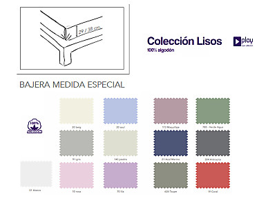 Cañete - Bajera ajustable Lisos Play Basic 100% Algodón especial alto personalizado