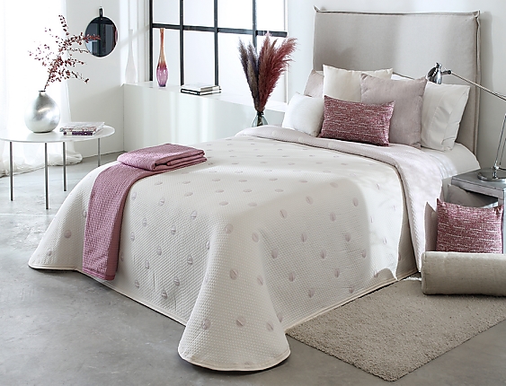 Reig Marti - Colcha Jacquard Reversible Culkin 02 rosa oferta fin de existencias