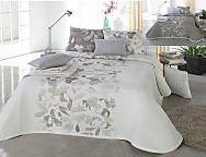 Colcha Jacquard Reversible Jody color Beige cama de 150