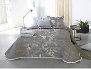 Colcha Jacquard Reversible Jody color Beige cama de 150