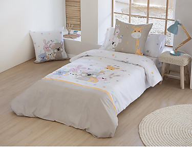 JVR - Funda nórdica 100% algodón Reversible Bunny JVR Multicolor