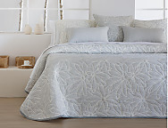 Colcha Piqué Jacquard Reversible Nenufar Gris