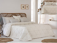 Colcha Piqué Jacquard Reversible Geox Beige