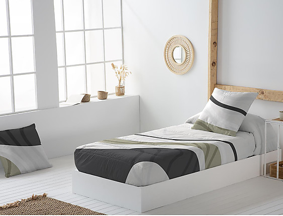 JVR - Edredón ajustable 100% Algodón Onix Gris
