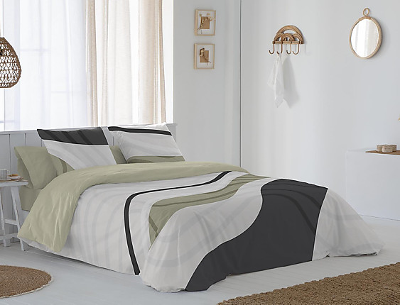 JVR - Funda nórdica 100% algodón Onix Gris