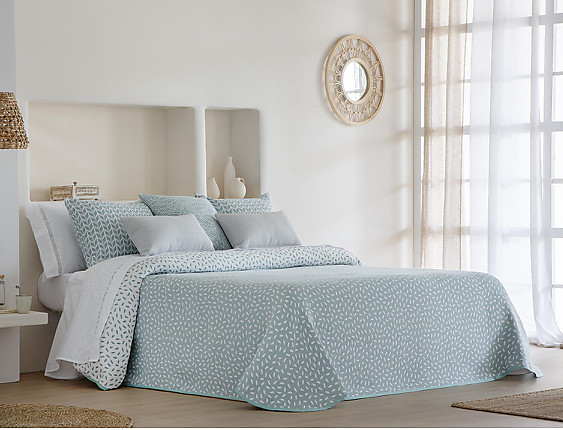 JVR - Colcha Reversible Mikonos color Turquesa