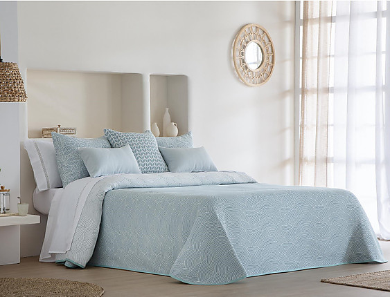 JVR - Colcha Reversible Rodas color Turquesa