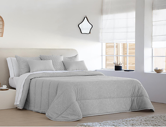 JVR - Edredón Conforter Nórdico Jacquard Rodas Gris