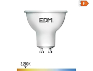 Bombilla dicroica led gu10 8w 710lm 3200k luz cálida 120   5x5,5cm